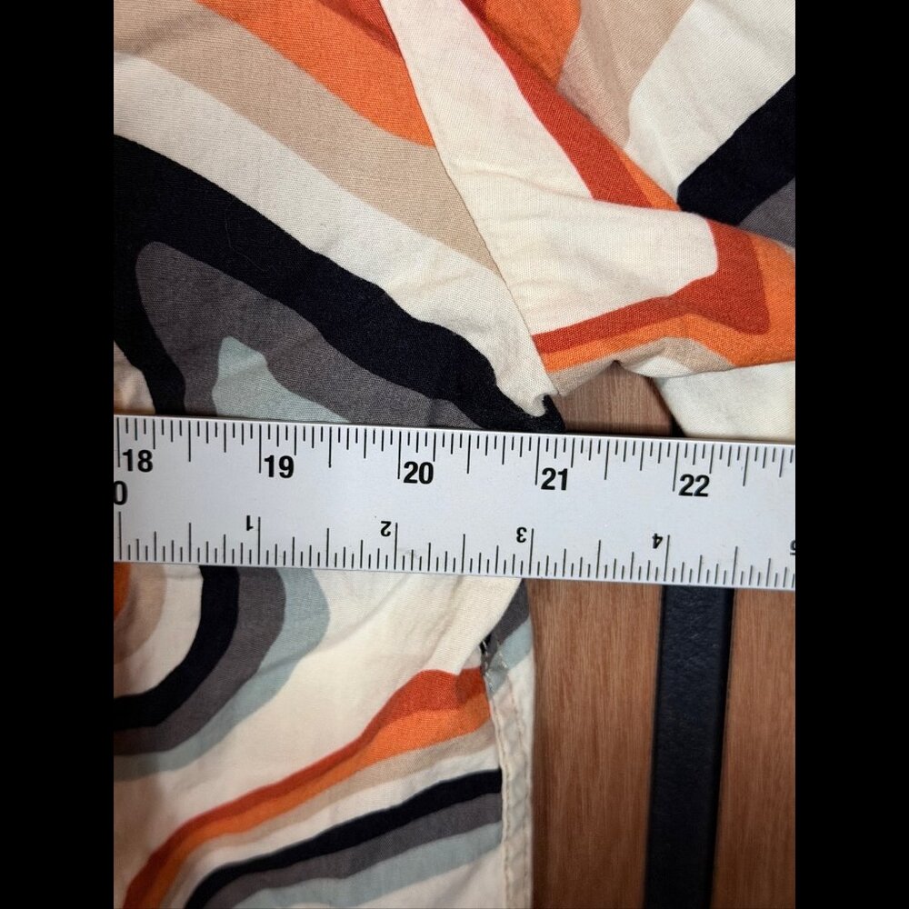 Zara Shirt Medium women's Multicolor Abstract Short Sleeve Button Up Boxy - Picture 3 of 7